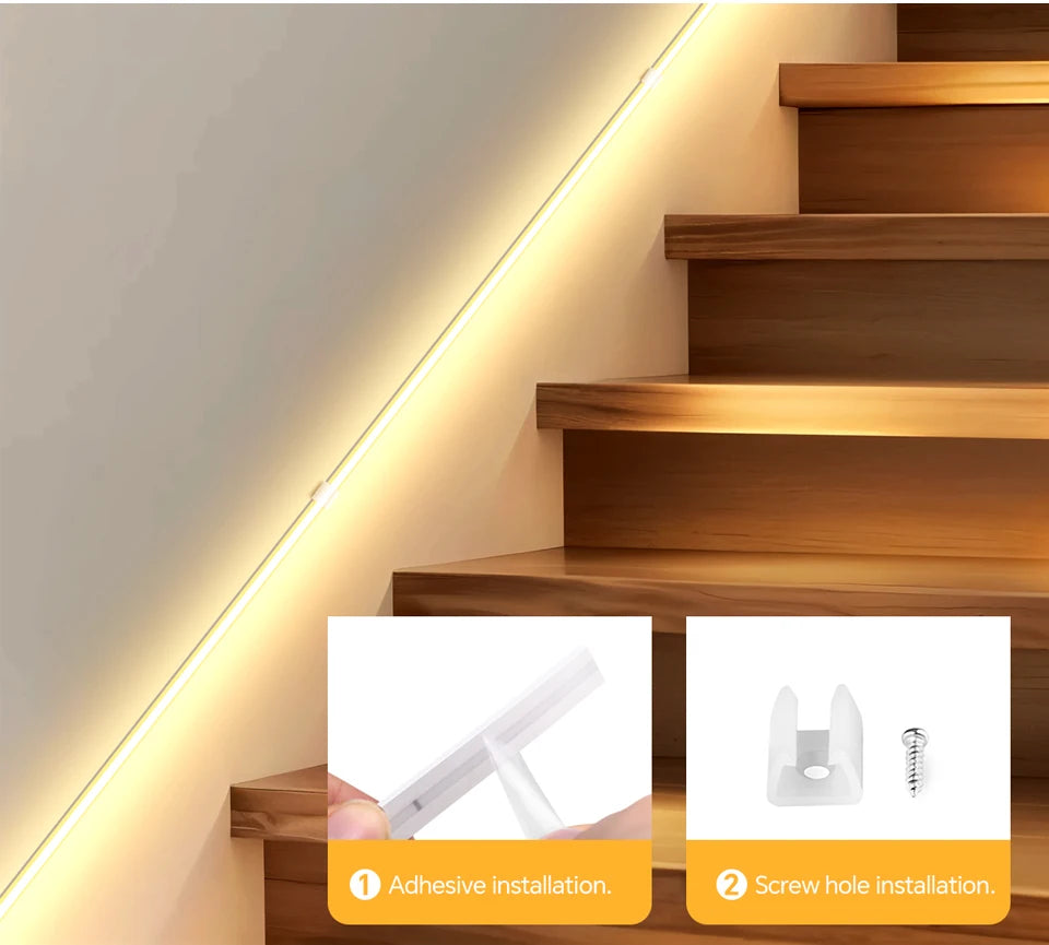 One/Dual Motion Sensor Switch COB Neon LED Strip Night Lights Wireless RF Reciever Control Smart Switch LED Corridor Stair Light