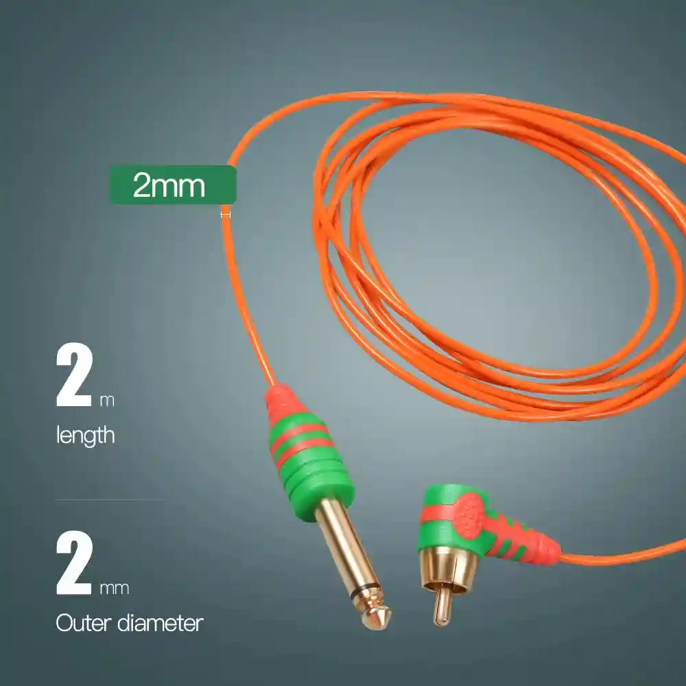 RCA Tattoo Cord 2m Flexible Silicone Cable for PMU Machine Permanent Makeup Machines Tidesmit