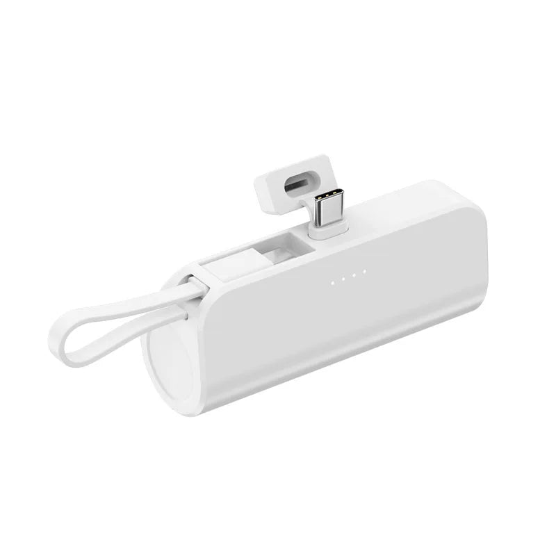 Portable Charger 5000mAh with Built-in Cable - Compact Fast Power Bank Tidesmit