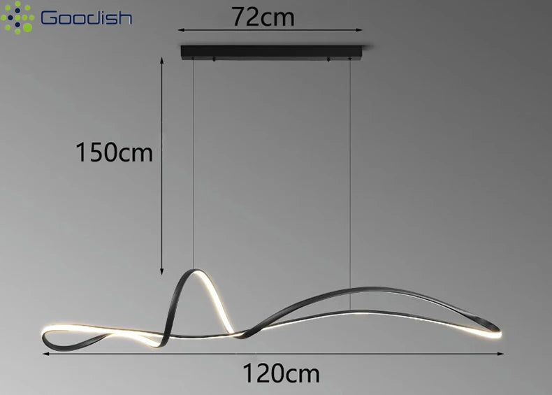 Modern 150cm LED Ring Light - Adjustable Dimmable Pendant for Creators Tidesmit