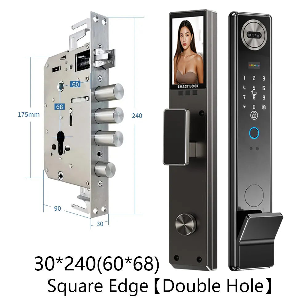SANKESONG 3D Face Recognition Fingerprint Smart Door Lock WiFi Camera Electronic Lock Digital Electronic Key IC Card APP Unlock