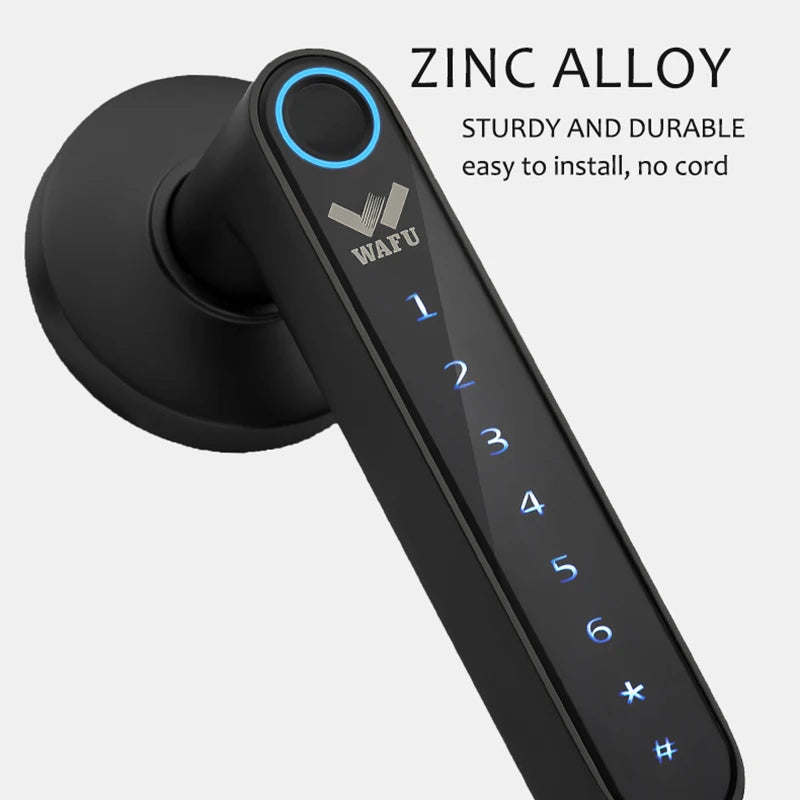 WAFU 016 Fingerprint Smart Lock Password Handle Bed Room Lock Tuya Bluetooth Password Door Lock Zine For Home Hotel