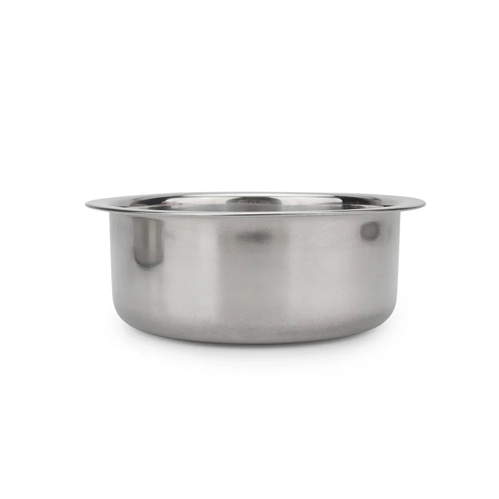 Durable stainless steel dog and cat bowl for food or water. Easy-to-clean, round pet bowl for small to medium pets.