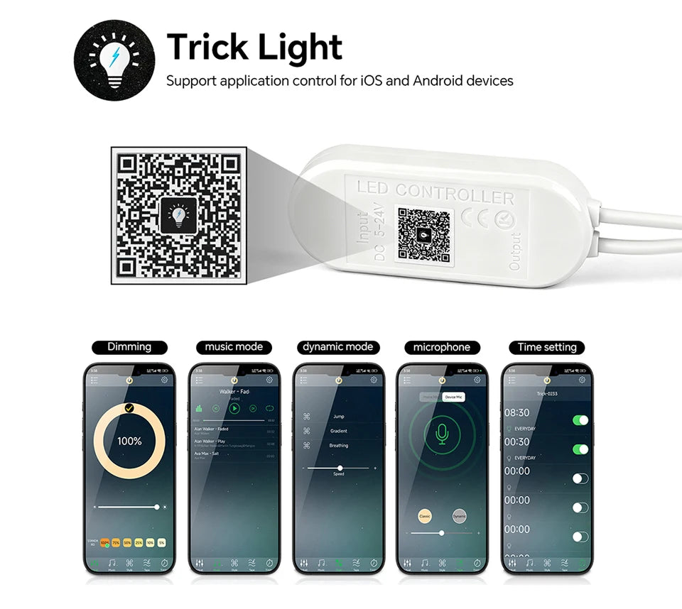 Bluetooth APP Control Self-Adhesive Neon COB LED Strip Light Bedroom Embedded Acoustic Wall Panel Decor Backlight LED Tape