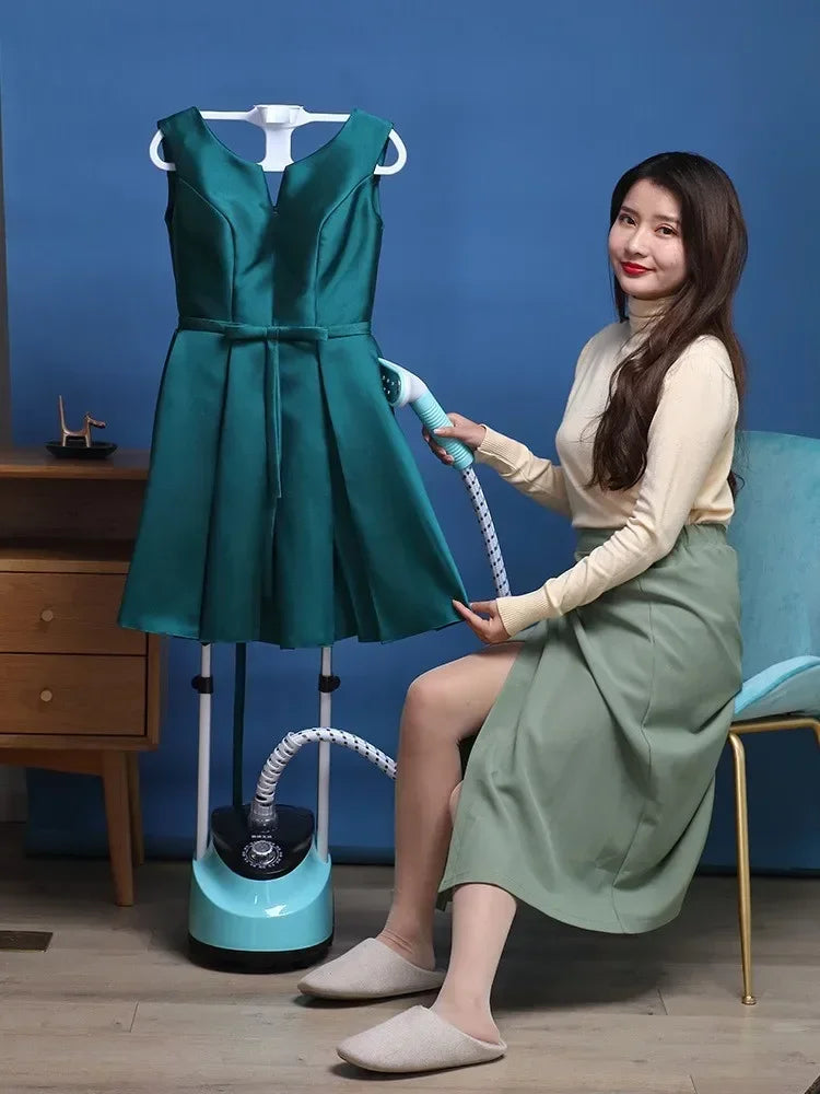 Tidesmit portable double rod vertical garment steamer with ironing board for fast household clothes care