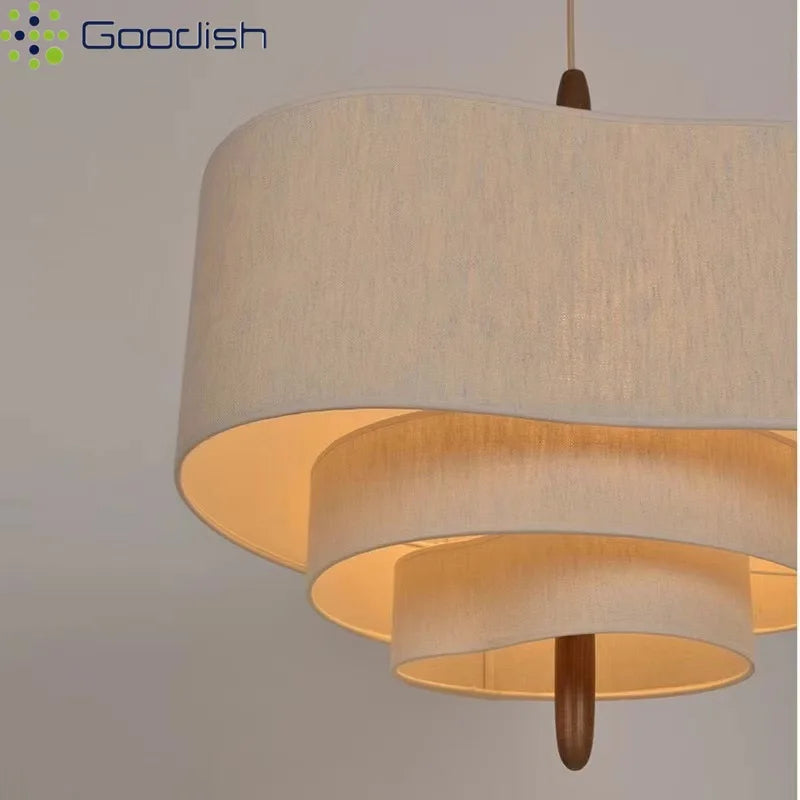 Wabi Sabi Fabric LED Pendant Light 58cm - Adjustable Ambient Lighting Tidesmit