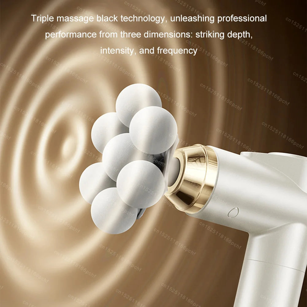 Electric Massage Gun - 9-Speed Deep Tissue Muscle Recovery Tool White Fascia Gun Tidesmit