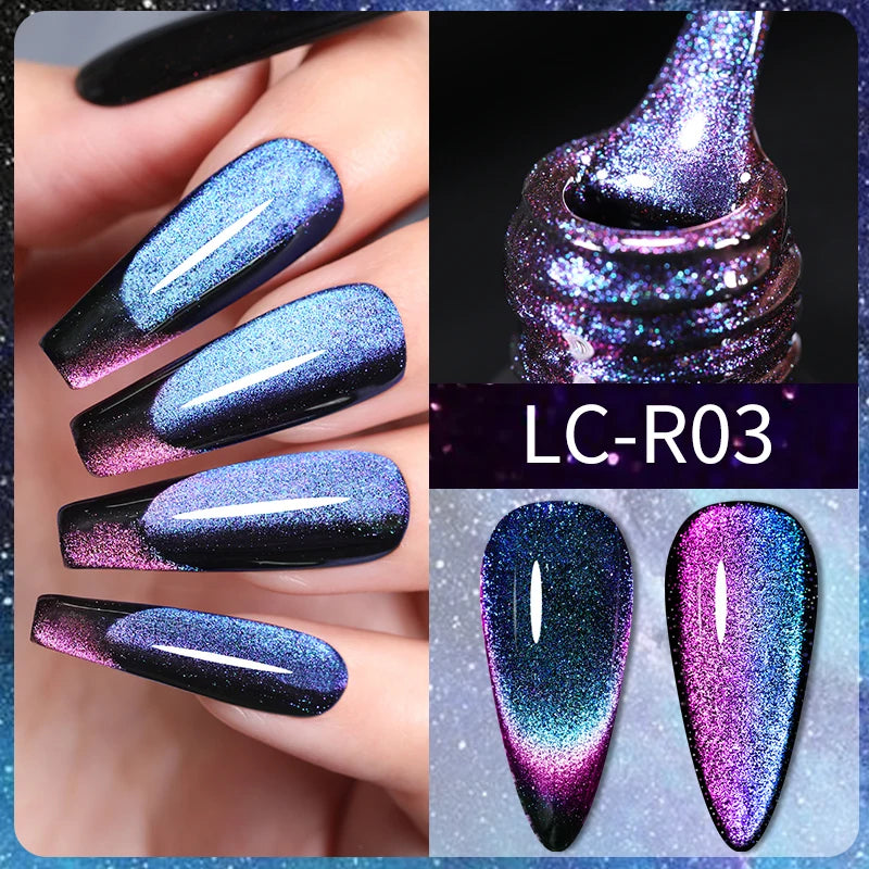 Magnetic Cat Eye Gel Nail Polish – Reflective UV Soak Off Kit Permanent Makeup Machines LC-R03 Tidesmit