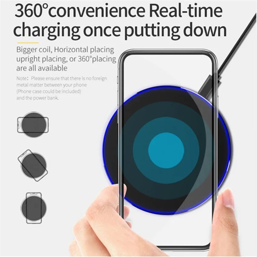 60W Fast Wireless Charging Dock - Qi Certified for iPhone and Samsung Tidesmit