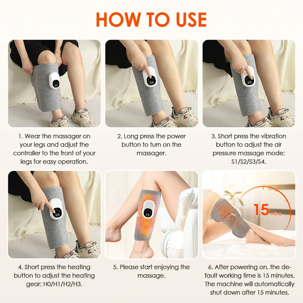 Portable Calf Massager with Heat - Air Compression Recovery Device Fascia Gun Tidesmit