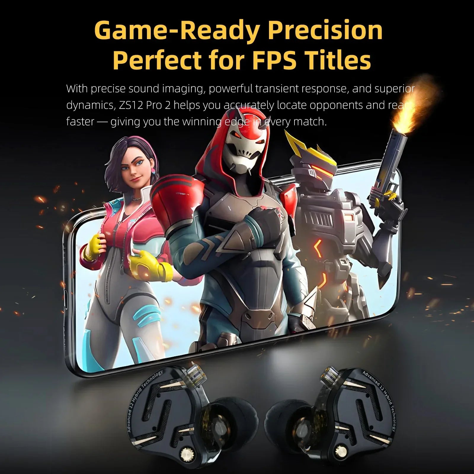 Wired Hybrid IEM Earphones HiFi Bass Gaming Audio | Tidesmit Tidesmit