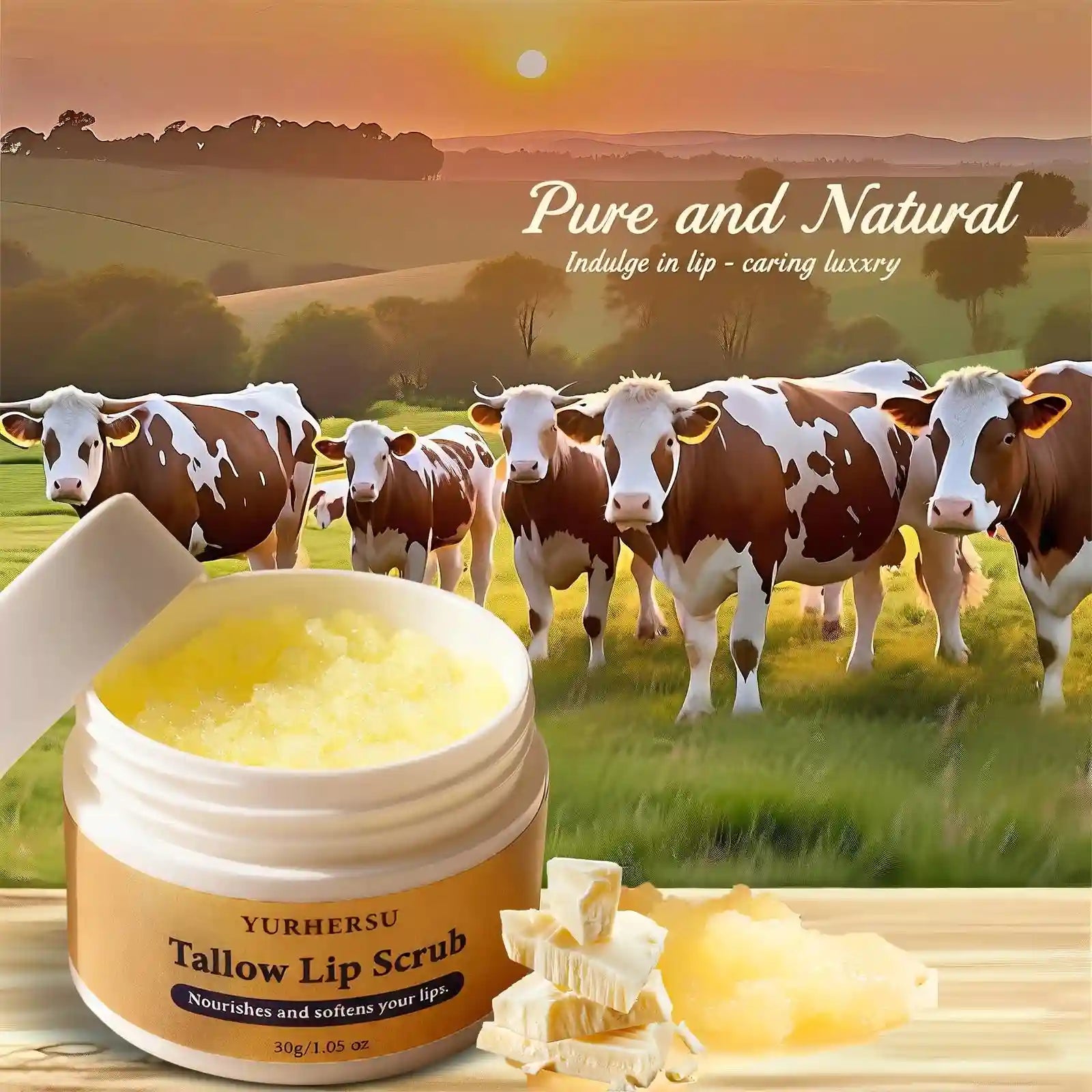 Grass Fed Beef Tallow Lip Scrub with Manuka Honey - 30g Tidesmit Lip Care Tidesmit