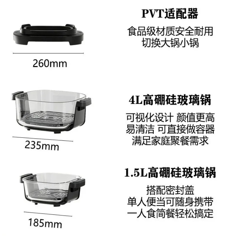 Color Screen Smart Air Fryer Air Fryer Glass Visual Fries Machine Electric Oven