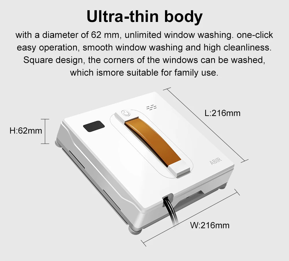 Tidesmit ABIR WD8 Robot Window Cleaner with dual water spray and laser sensor for smart glass and wall cleaning