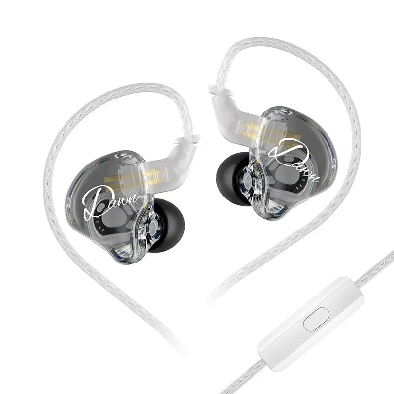 10mm Dynamic Driver In-Ear Monitors by Tidesmit silver with mic Tidesmit
