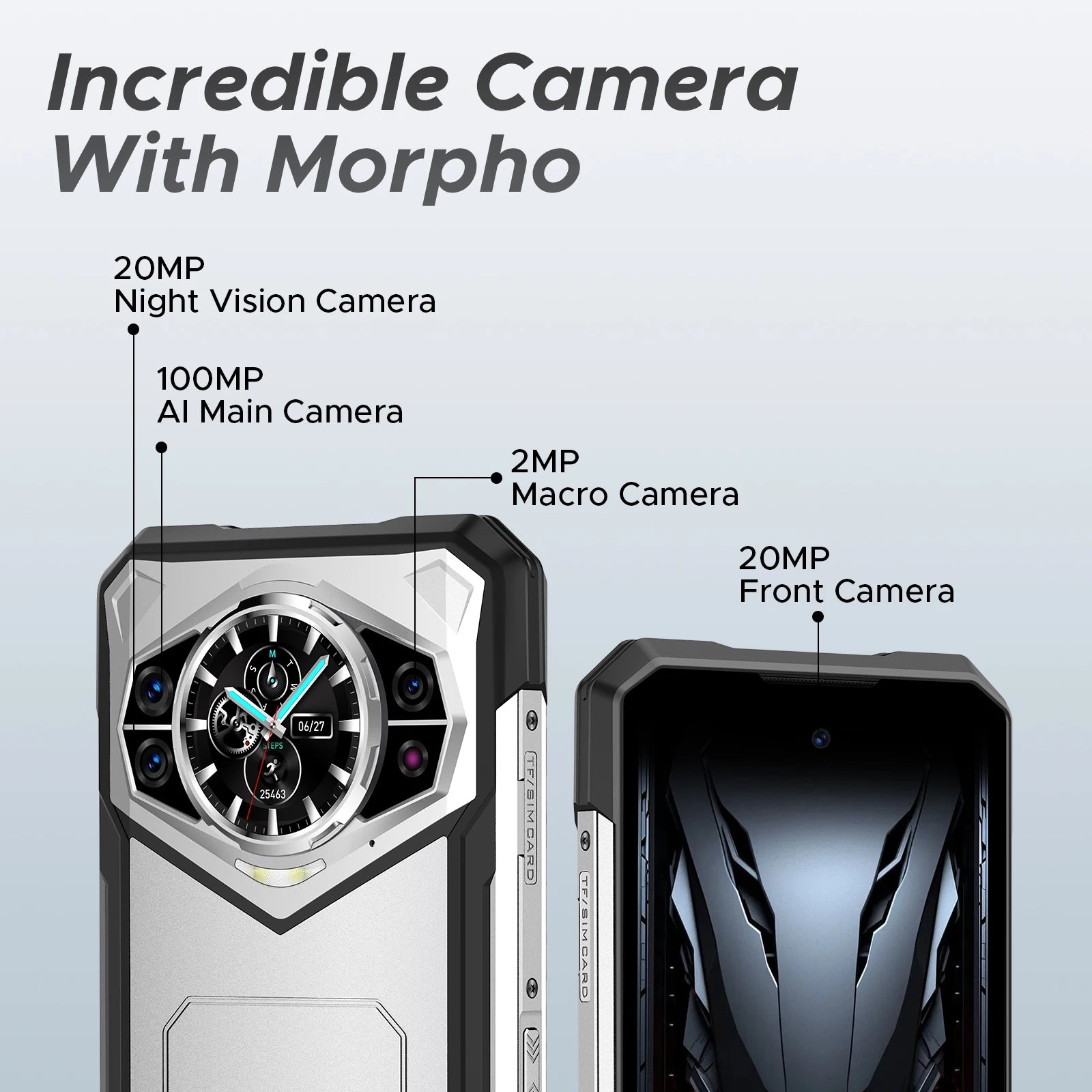 DOOGEE S200 5G Rugged Phone 1.32" Rear Display 12GB 256GB 6.72" 120Hz 100MP AI Main Camera 10100mAh Battery 33W Smartphone