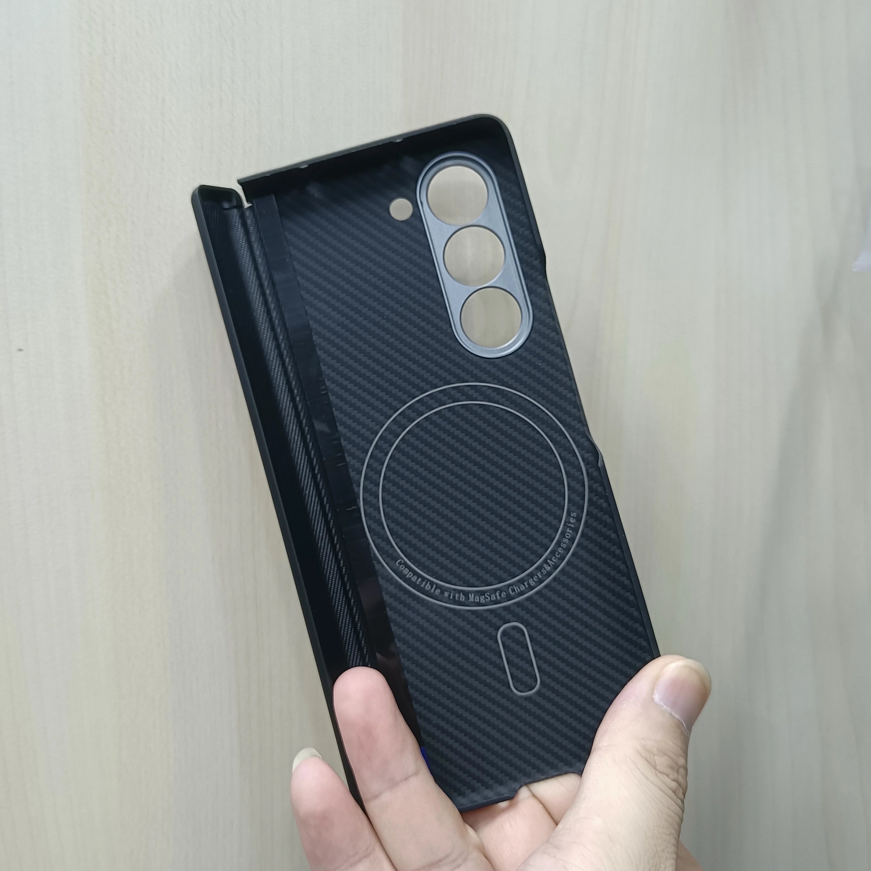 Samsung Galaxy Z Fold 6 Carbon Fiber Case - Slim Military-Grade Cover Back Only 1 Tidesmit