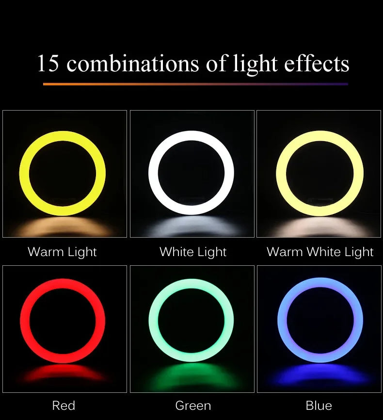 10-Inch RGB Ring Light with Adjustable Tripod Stand - Tidesmit Tidesmit