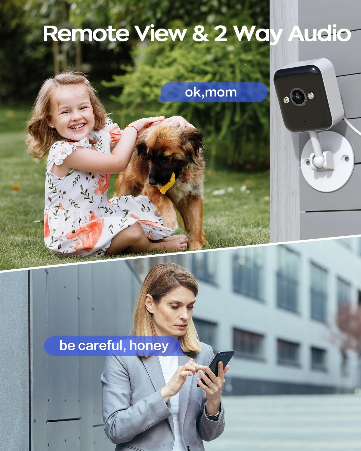 JOOAN 1080P Wifi Security Camera Outdoor&Indoor 5X Zoom Motion Detect Two-Way Audio Smart Home Security IP Camera for Baby & Pet