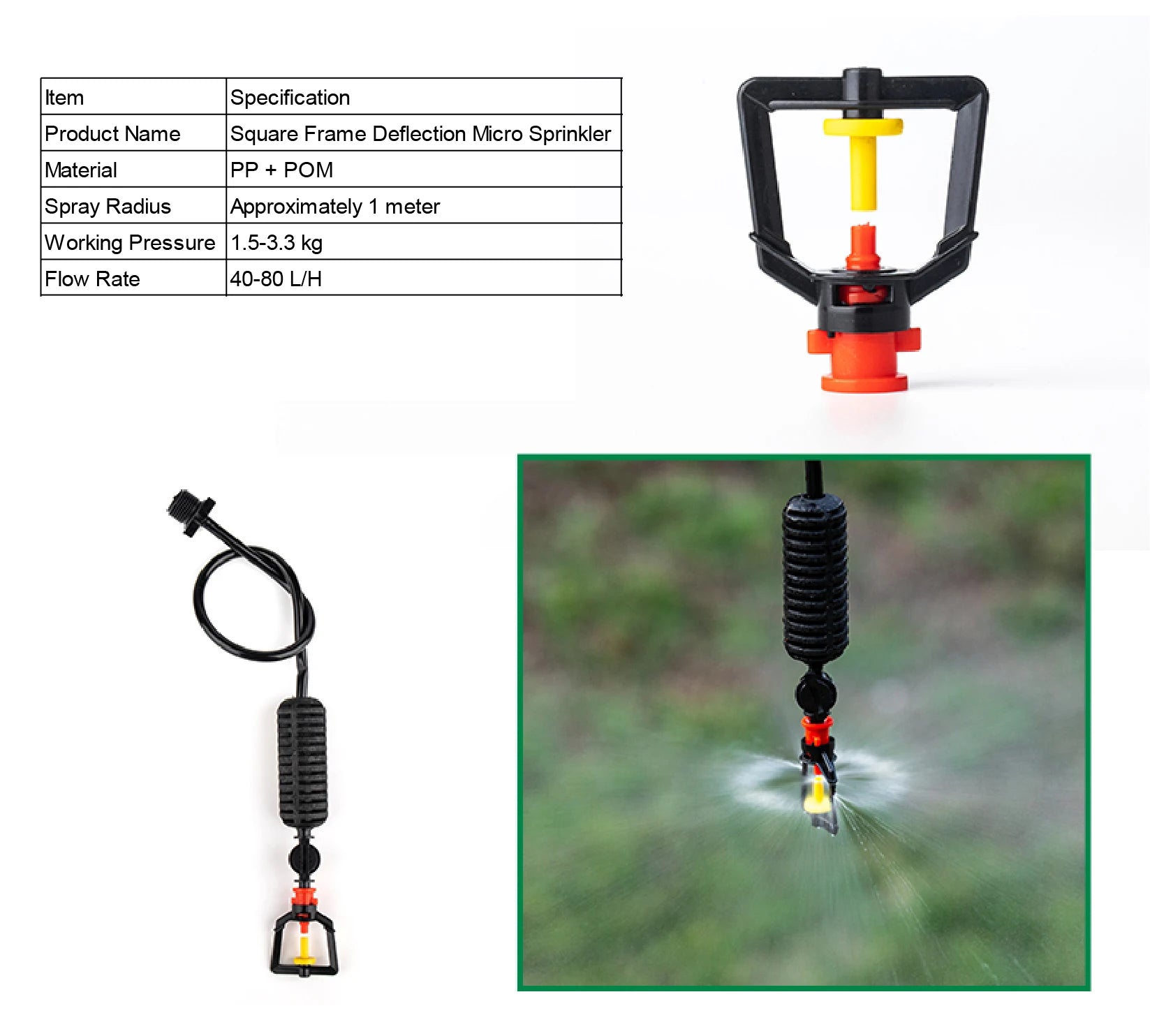 10 Pack Mist Nozzle Kit 360° Rotating Hanging Irrigation Nozzles Greenhouse Cooling Mist Spray Garden Water System Agriculture