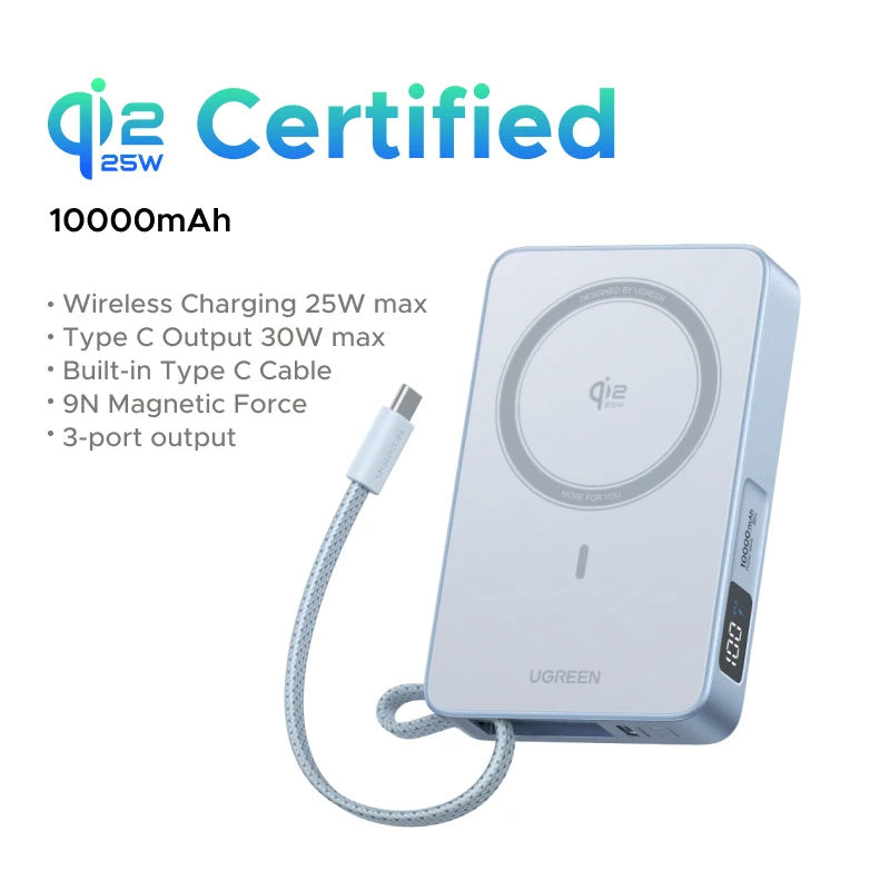 Magnetic 20000mAh Fast Charging Power Bank - PD USB-C Portable Charger 30W 10000mAh Tidesmit