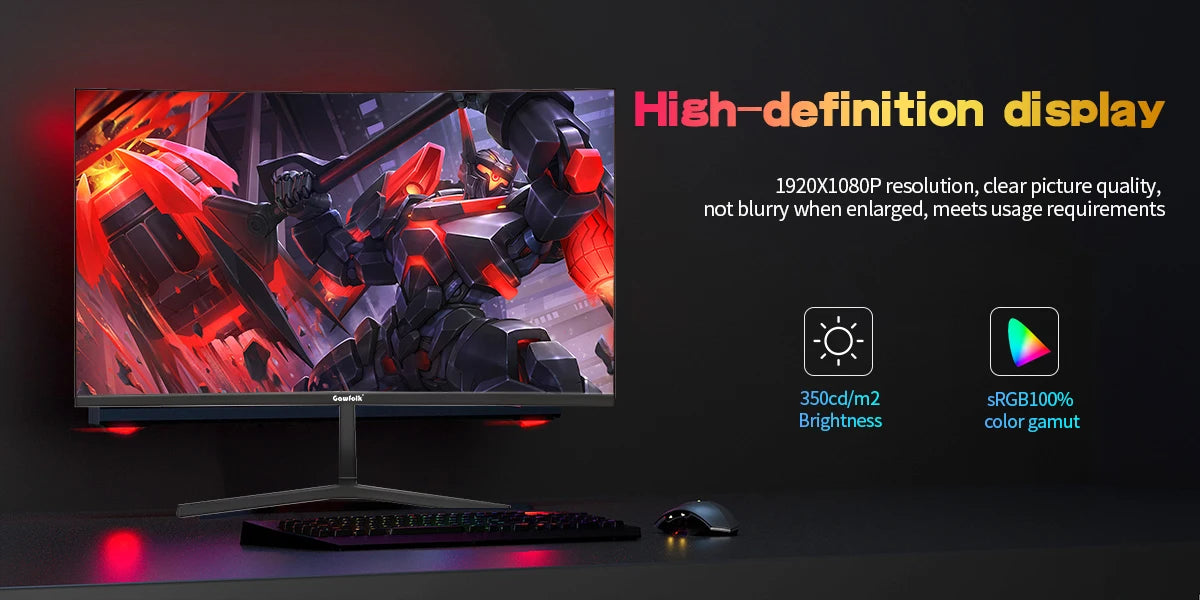 Gawfolk 27 inch Curved Gaming Monitor,180Hz PC Monitor Full HD 1080P, Frameless 1800R Computer Display with FreeSync & Eye-Care