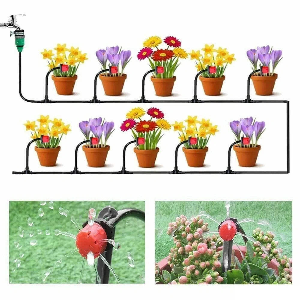 Diy Micro Drip Irrigation System Portable 2-200M Automatic Watering with Adjustable Drippers Misting Watering Kits Garden Hose