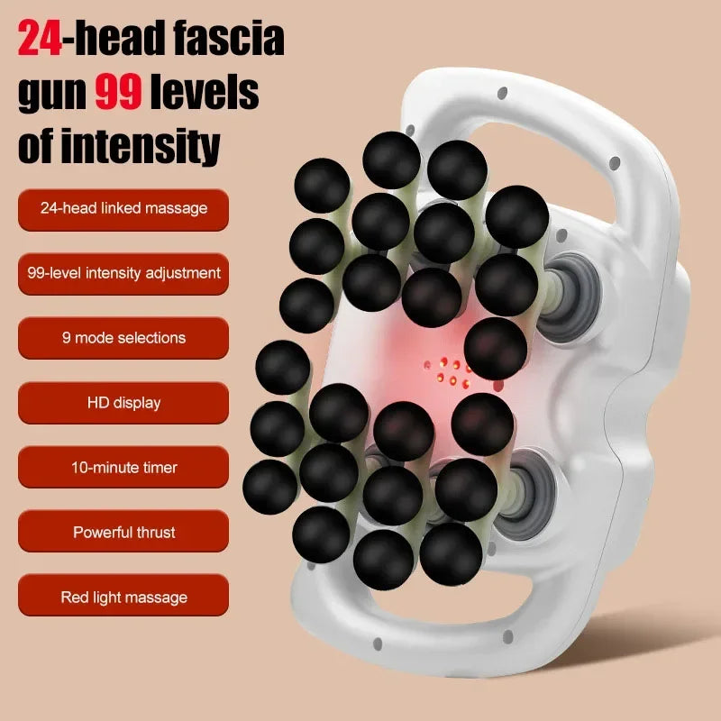 Tidesmit Fascia Gun - Deep Tissue Muscle Massager with 16 Massage Heads Fascia Gun White-24 Tidesmit