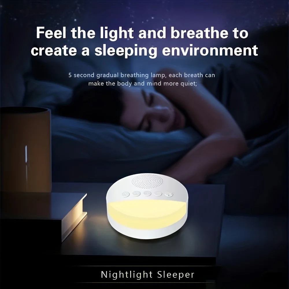 Baby White Noise Machine USB Rechargeable Timed Shutdown Sleep Machine Baby Sleep Sound Player Night Light Timer Noise Player