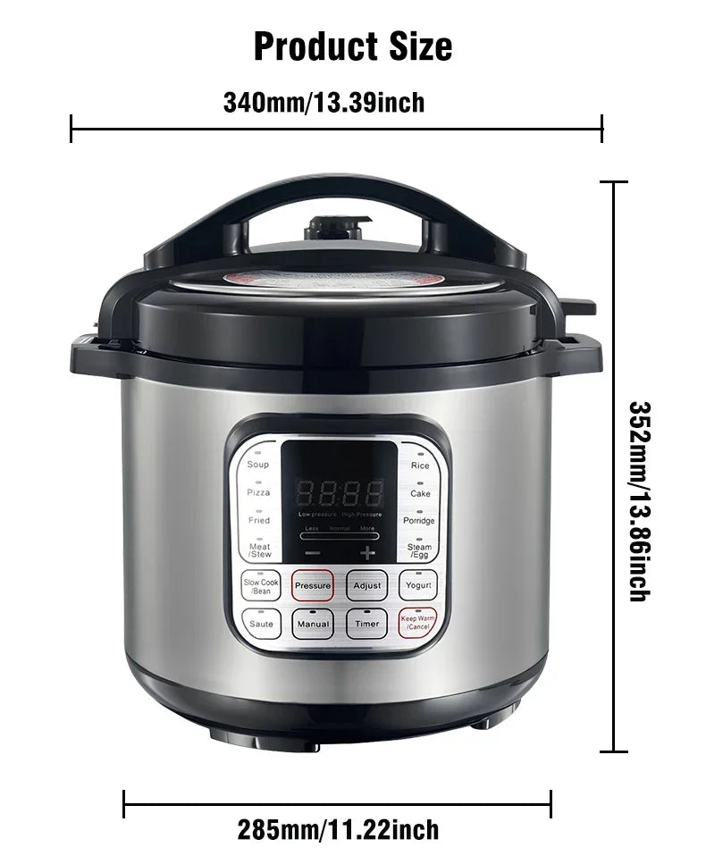 Tidesmit 5L stainless steel electric pressure cooker and smart multicooker for efficient kitchen cooking