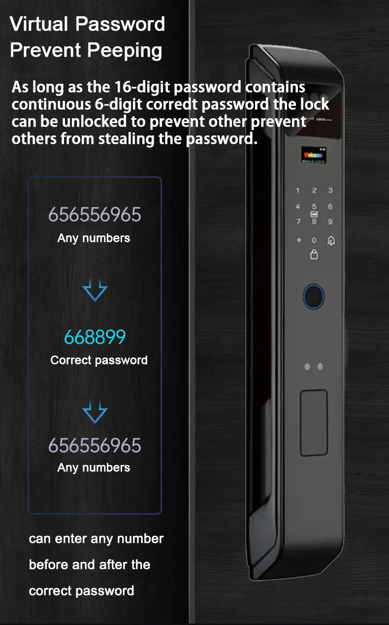 WIfi Tuya APP Remote Unlock Voice Intercom 3D Face Recognition Smart Door Lock With Camera Fingerprint Password Digitl Door Lock