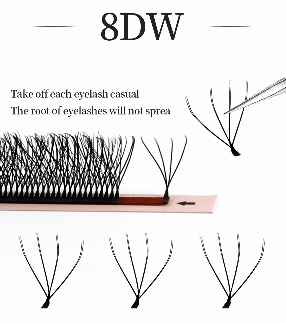 W Style Premade Volume Fans - Professional Faux Lashes by Tidesmit False Eyelashes Tidesmit