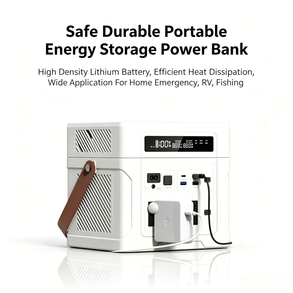1000W Portable Solar Power Station Car Jump Starter Outdoor Camping Emergency Power Supply