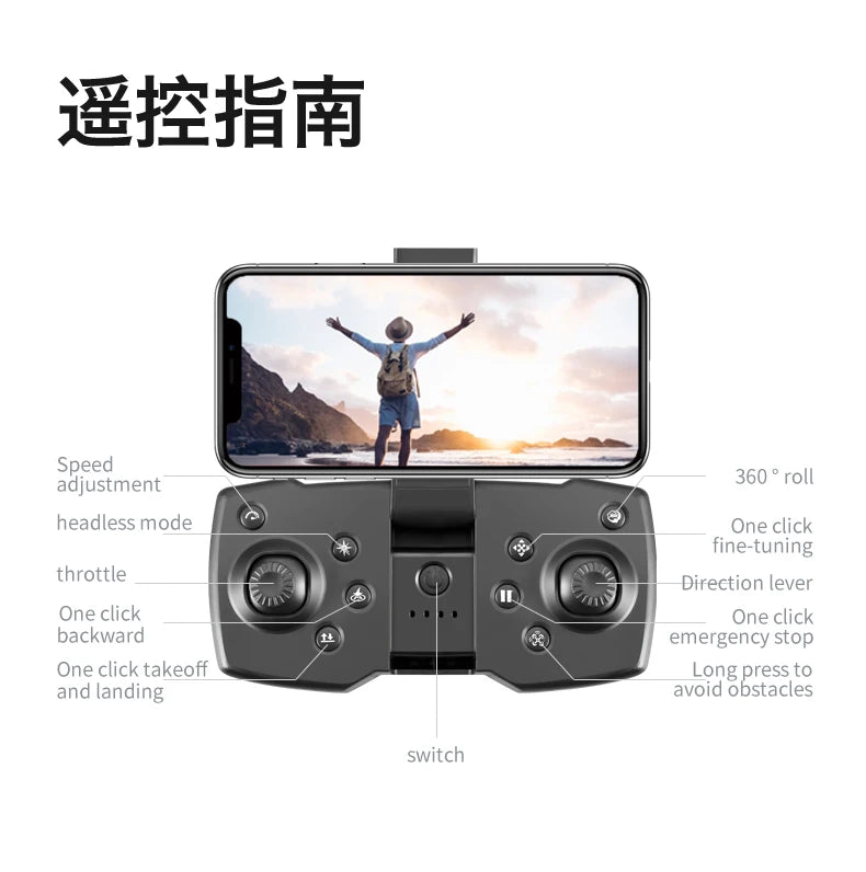 4K GPS Camera Drone with Obstacle Avoidance - Foldable Quadcopter Tidesmit