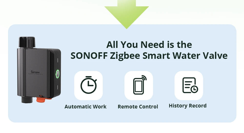 SONOFF SWV Zigbee Smart Water Valve IP55 Automatic Irrigation Easy Install Remote Control Time Schedule via eWeLink Alexa Google