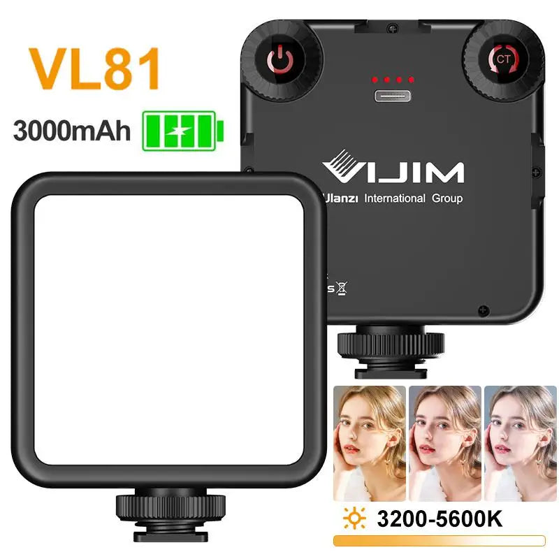 LED Video Light Dimmable Vlog Panel | 3200-5600K Adjustable Color China Mainland VL81 Tidesmit