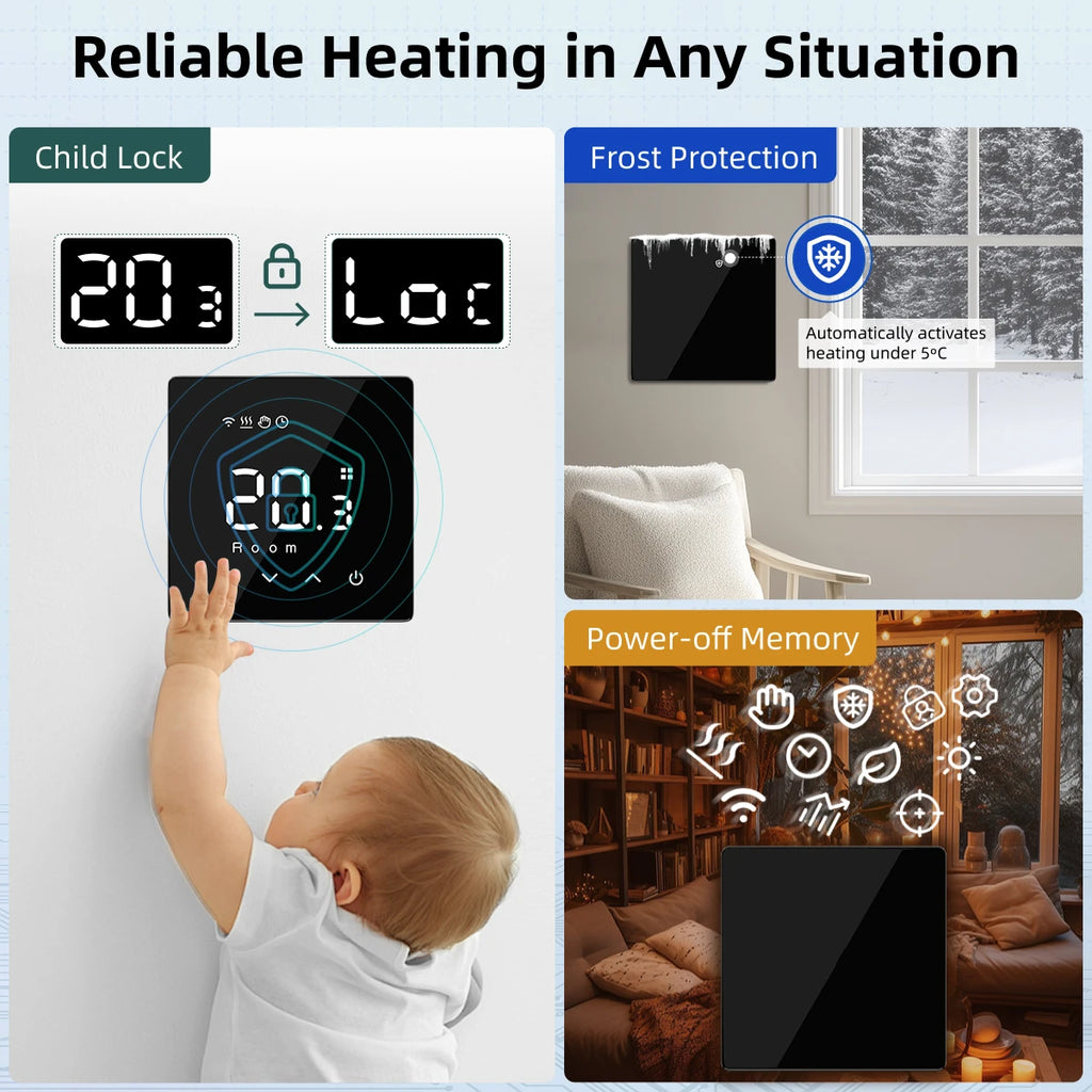 Tuya thermostat wifi smart gas boiler/water electric floor heating controller  temperature remote controller with google alexa