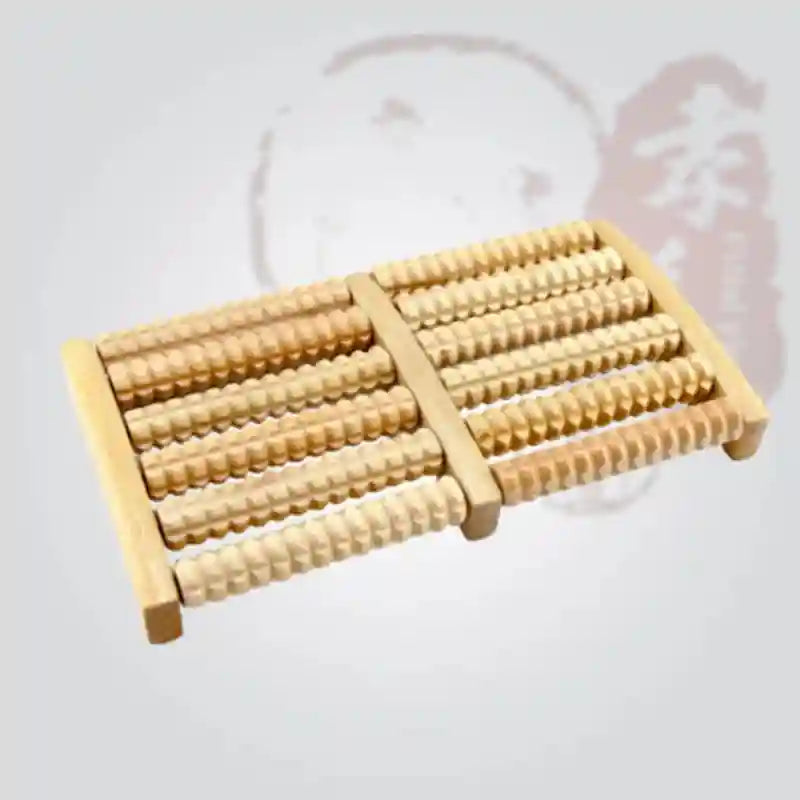 Wooden Foot Massager Roller for Reflexology and Home Stress Relief Relaxation Treatment Tidesmit