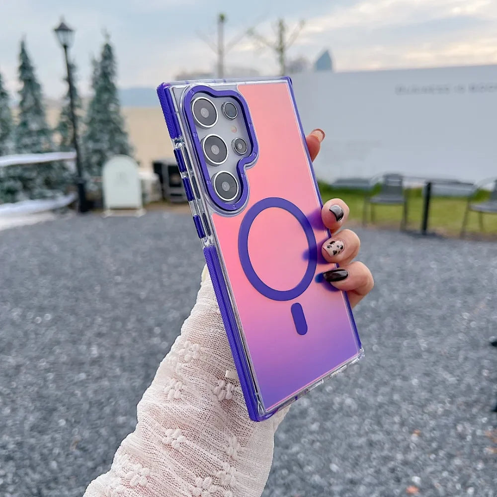 MagSafe Phone Case for Samsung S25 Ultra with Metal Lens Cover Purple Tidesmit