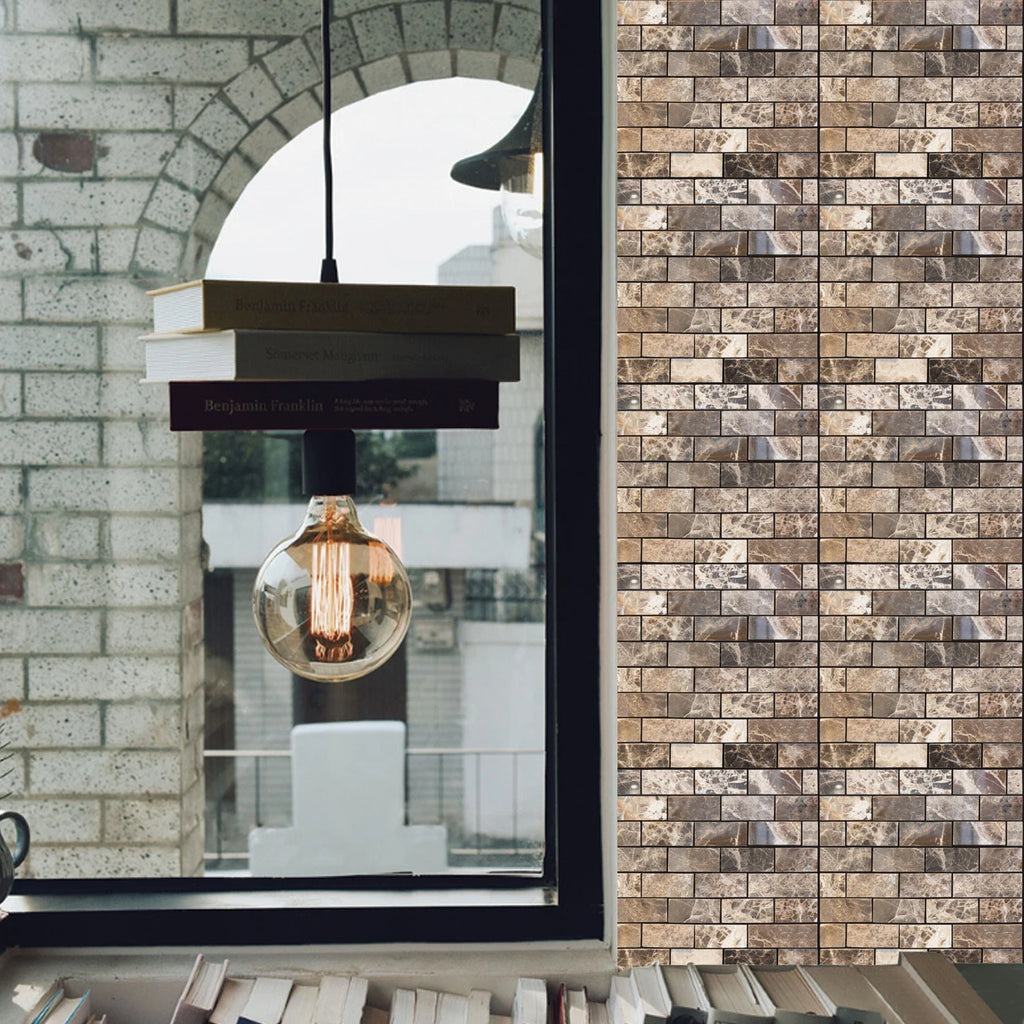 10/20Pcs Peel and Stick Tile Backsplash Thicker Design Marble Tiles 12"X12" Stick on Backsplash Self Adhesive Tiles for Any Room