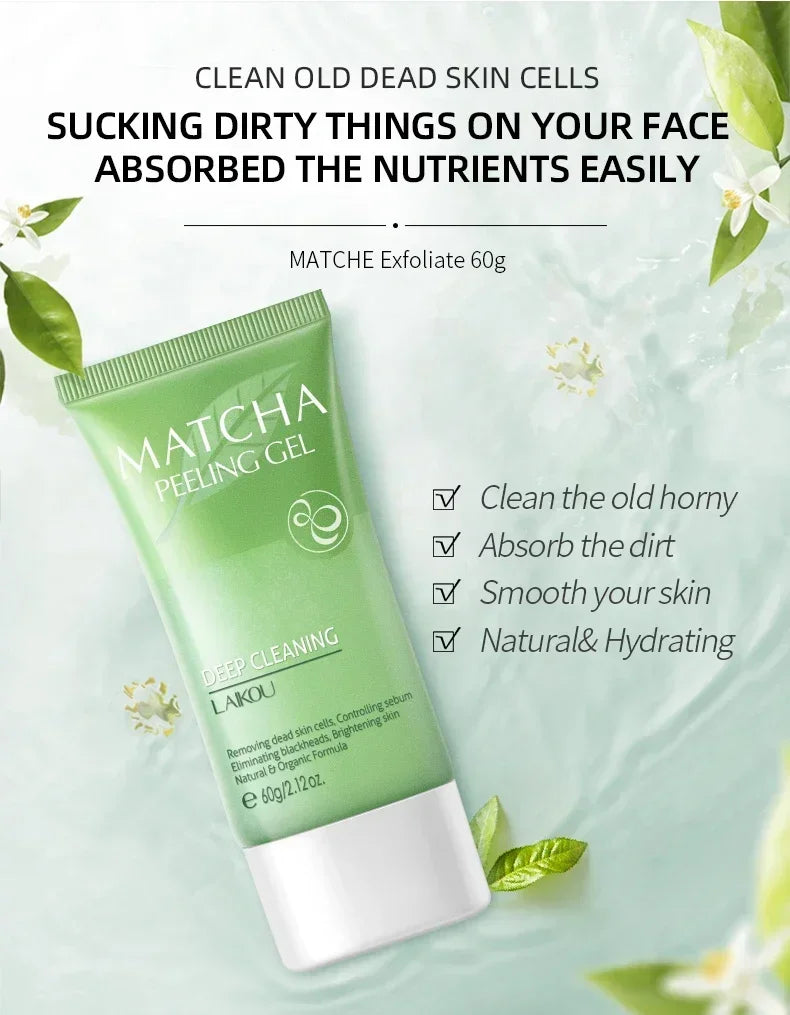 Matcha Exfoliating Peeling Gel | Deep Facial Scrub for Glowing Skin Scrubs Treatments Tidesmit