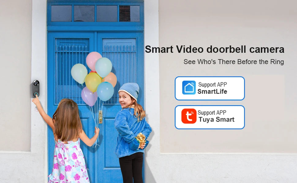 5G 2.4G WiFi Video Doorbell 1080P Wireless Camera Door Bell Tuya Smart Home Security Motion Detect Night Vision Ringing Bell