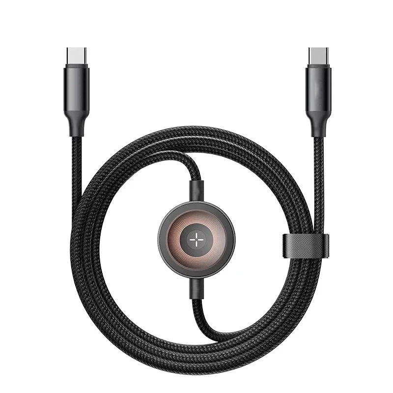 2-in-1 Fast Wireless Charger for iPhone 15 and 16 - 1.2m Black Tidesmit