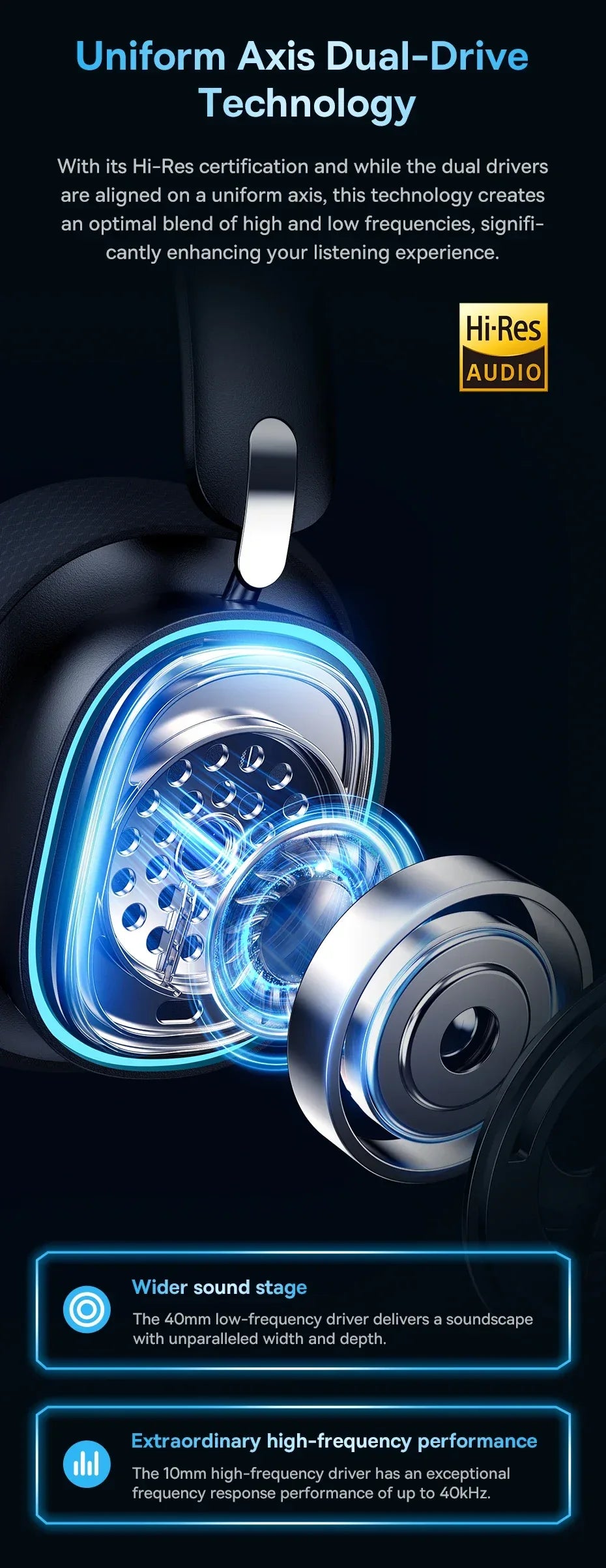 Wireless Gaming Headset Bluetooth 5.3 40mm Driver Tidesmit 01 Tidesmit