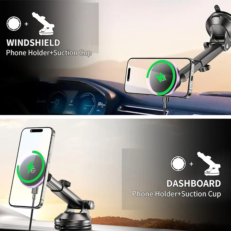 Magnetic Wireless Car Charger for iPhone 16-13 - Fast Qi Charging Tidesmit