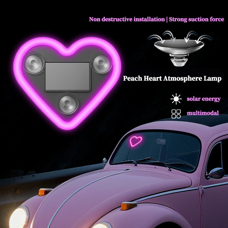 Solar Heart LED Interior Light - Wireless Ambient Atmosphere Lamp Tidesmit