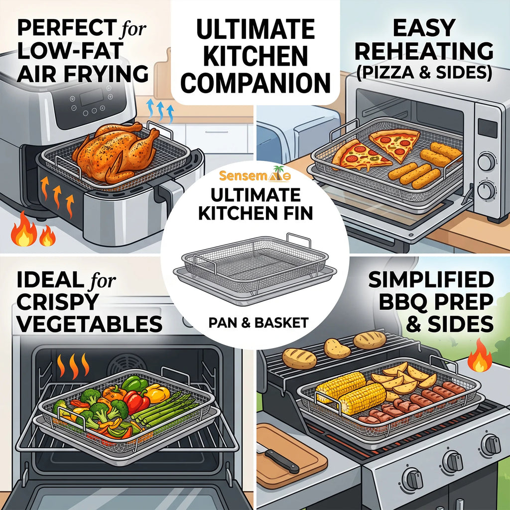 Oven Baking Tray Stainless Steel Baking Pan With A Rack Air Fryer Basket Frying Basket Bakeware Crisper Tray Oven Baking Pan
