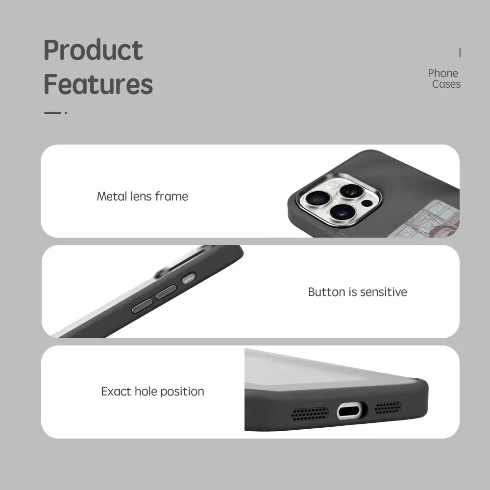 NFC Ink Screen Phone Case for iPhone 15 Pro Max - Slim Shock-Absorbing Cover Tidesmit