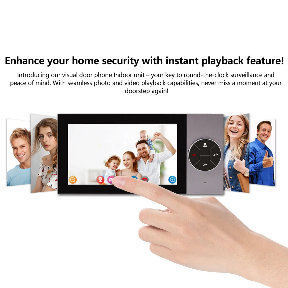 TUYA 1080P 7 Inch Color Touch Screen Wireless Wifi Video Doorbell Smart App Home Intercom Kit for RFID Access Control System