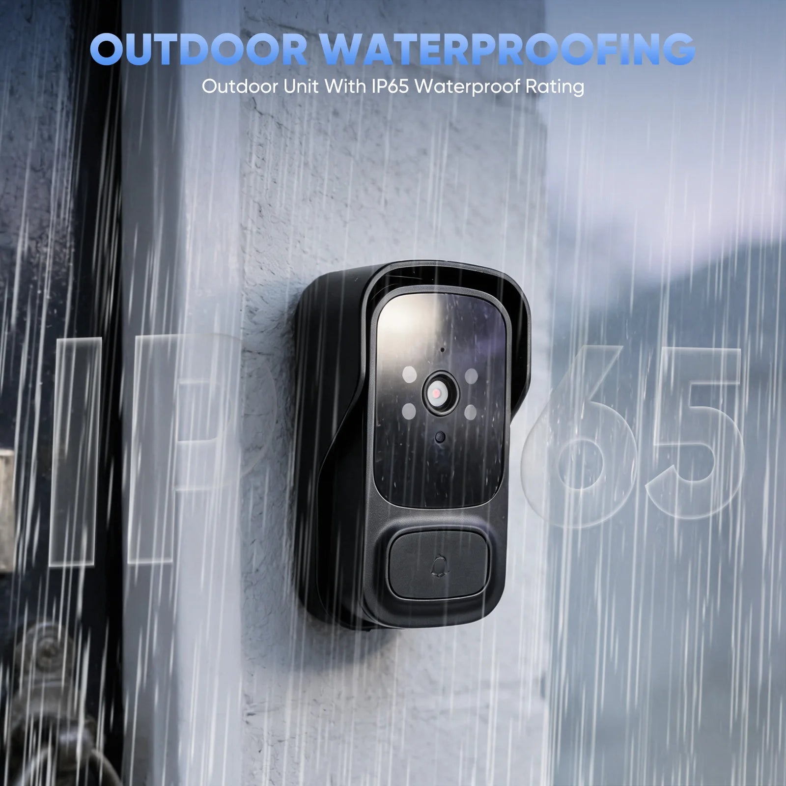Outdoor Wireless Doorbell With Camera IP65 Waterproof 1080P HD 4.3" Screen 2.4G Video Doorbell Two-Way Audio Night Vision